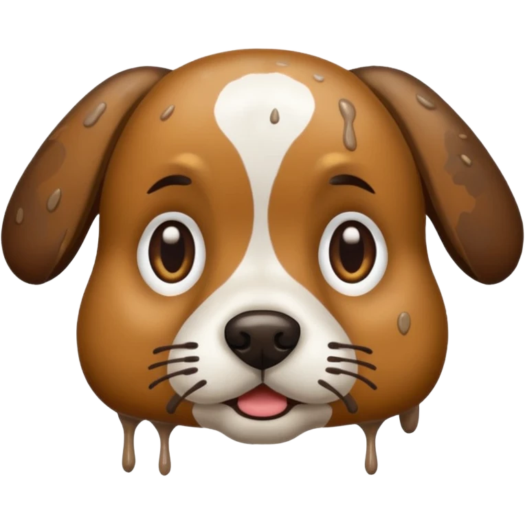 dog face after playing outside in the mud emoji