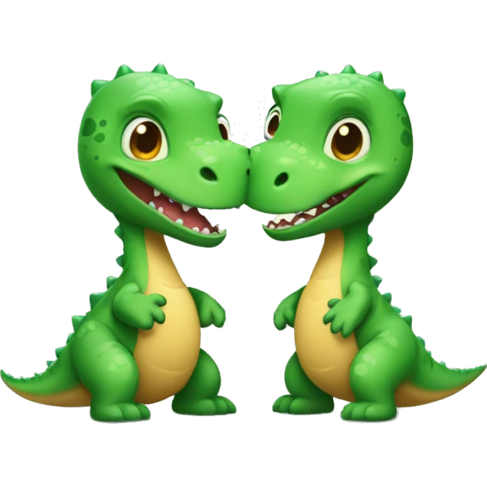 two baby dinosaurs inlove emoji