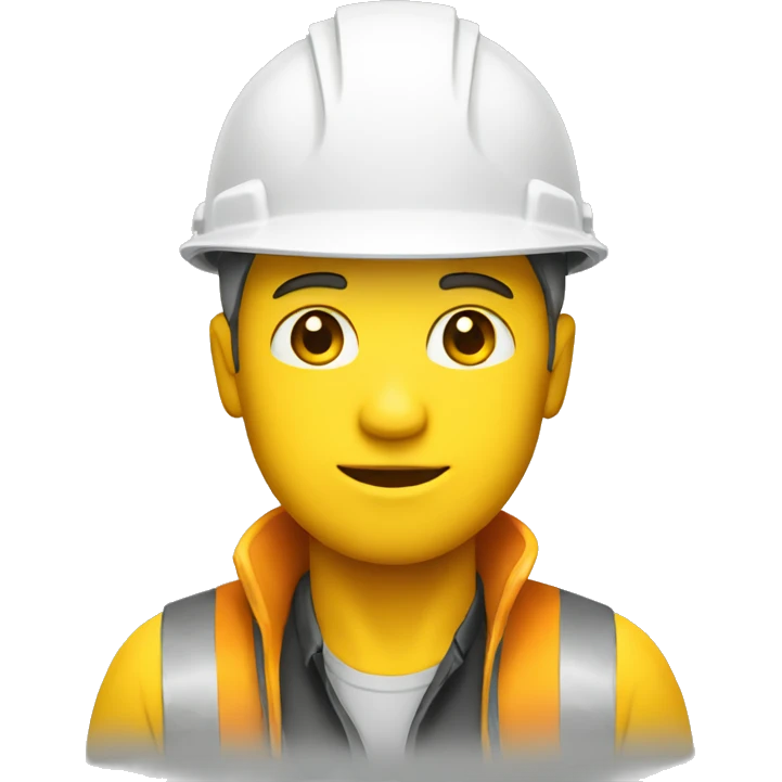 A braver man, white skin, with a construction hat yellow emoji