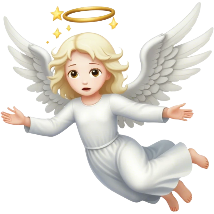 white angel falling emoji