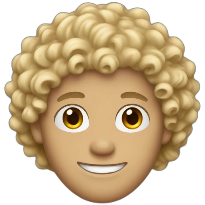 curly haired blonde man emoji