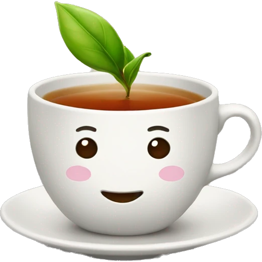 Tea with smile emoji