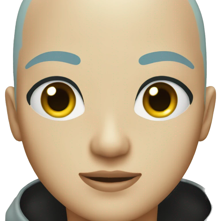 Bleach Buzz cut, light blue eyes emoji