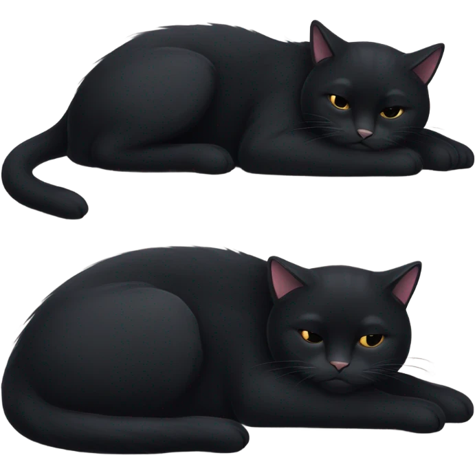 Sleepy black cat emoji