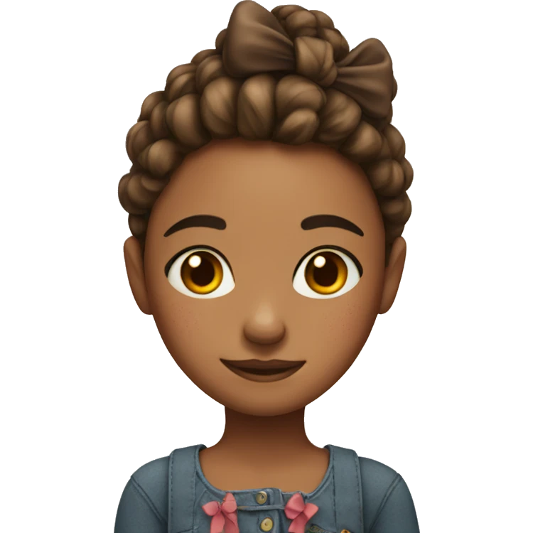 girl with bows in her hair and freckles emoji