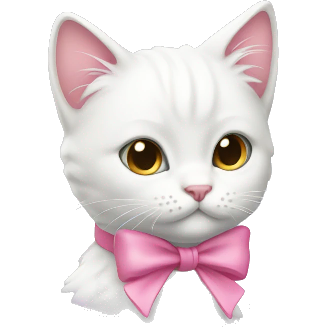 white kitty with pink bow emoji