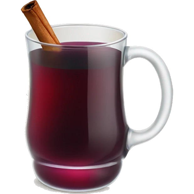A glass of realistic mulled wine emoji
