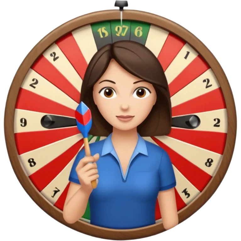 Brunette mom playing darts emoji
