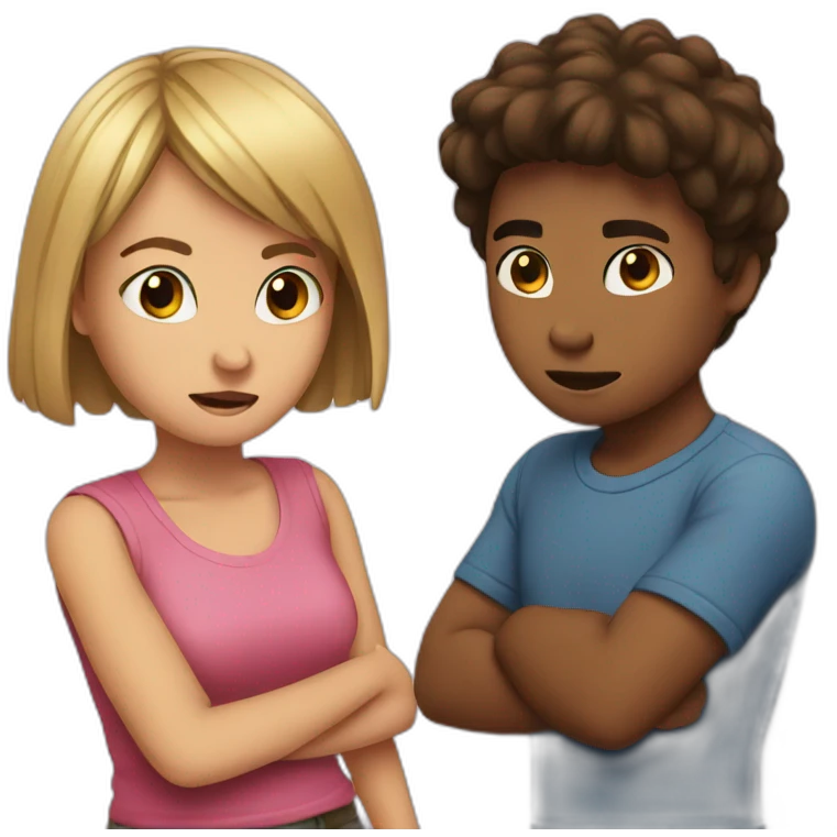 Girl fights boy emoji