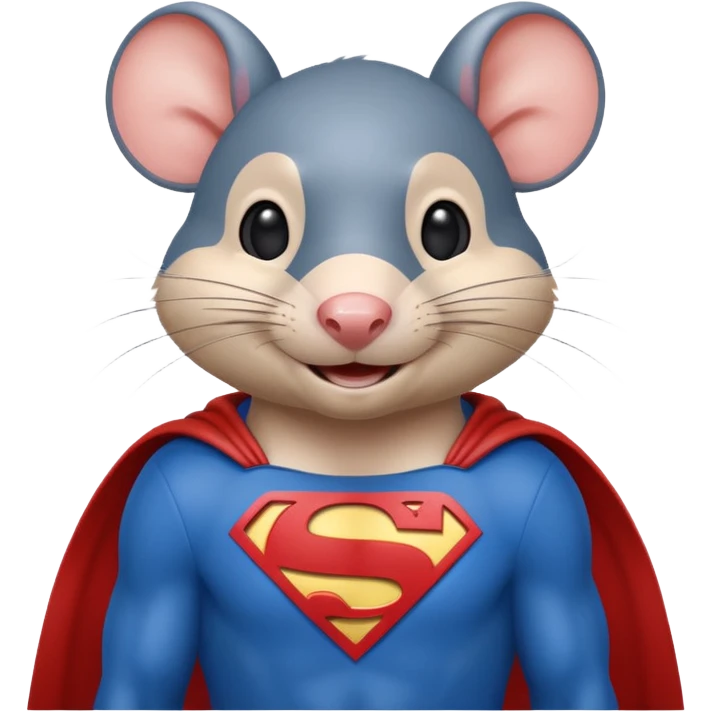 Rat wearing superman emoji