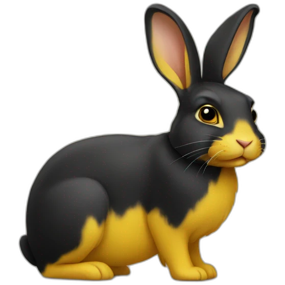 Black-yellow-rabbit emoji