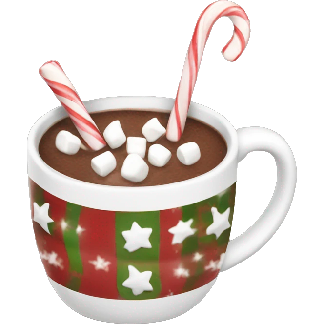 Christmas hot chocolate mug with marshmallows  emoji