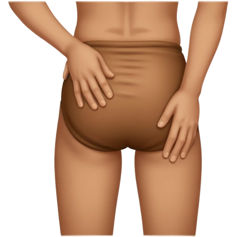 Holding butt with one hand underneath like your holding a poop in  emoji