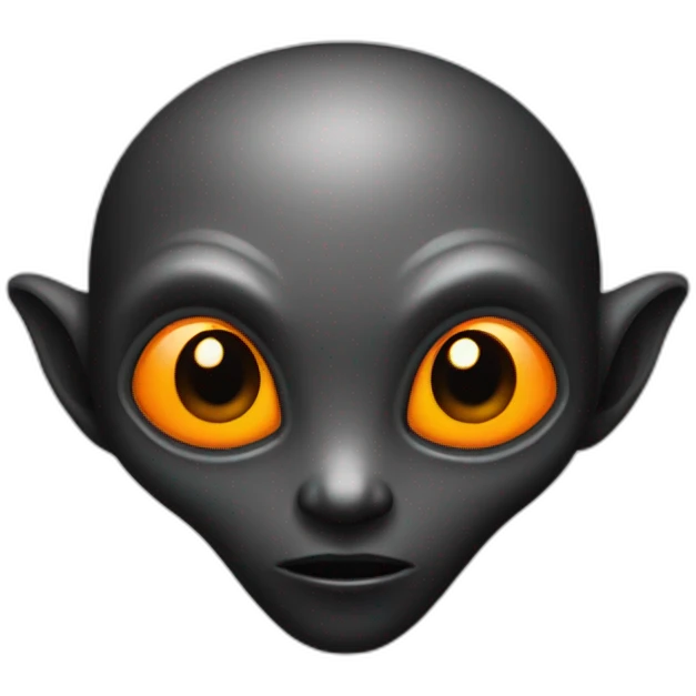 alien black with orange details emoji