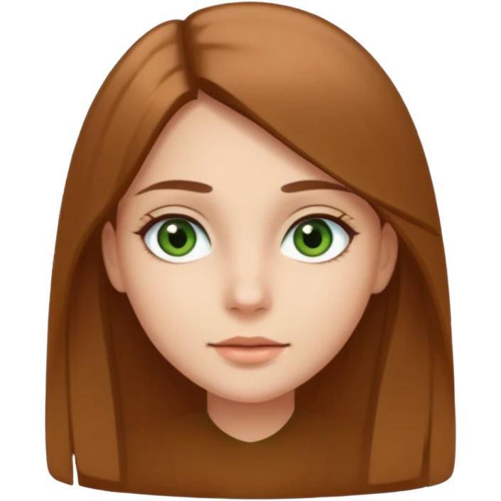 Girl with straight hairs, green and brown eyes and with clear skin but not to much  emoji
