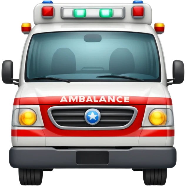 ambulance emoji, front view emoji