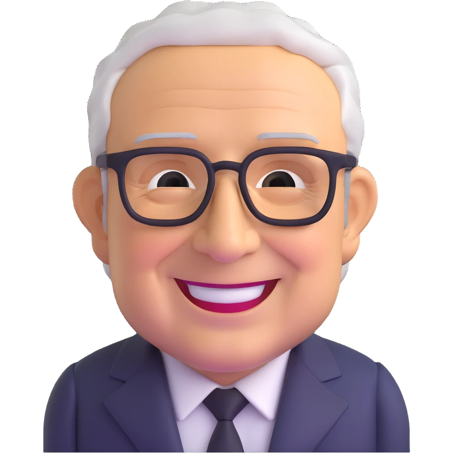 portrait of Henry Kissinger, smiling emoji