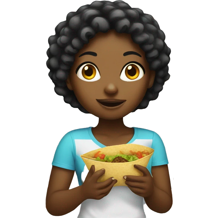 Black girl eating tacos emoji