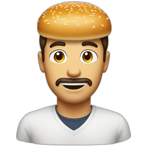 Homem com hamburguer  emoji