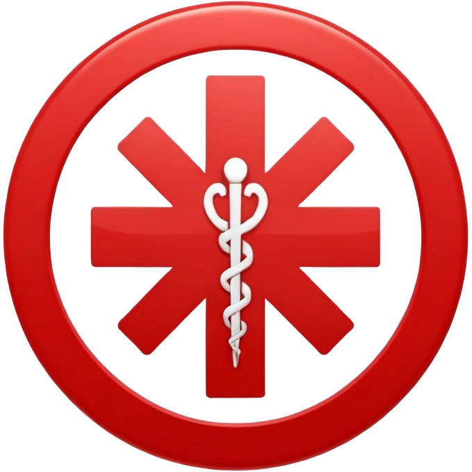 Front-facing medical cross symbol inside a simple circle, minimal line-art, clean modern style, straight angle, simple outlines, no background, transparent, represents “health / medical challenges / difficulty emoji