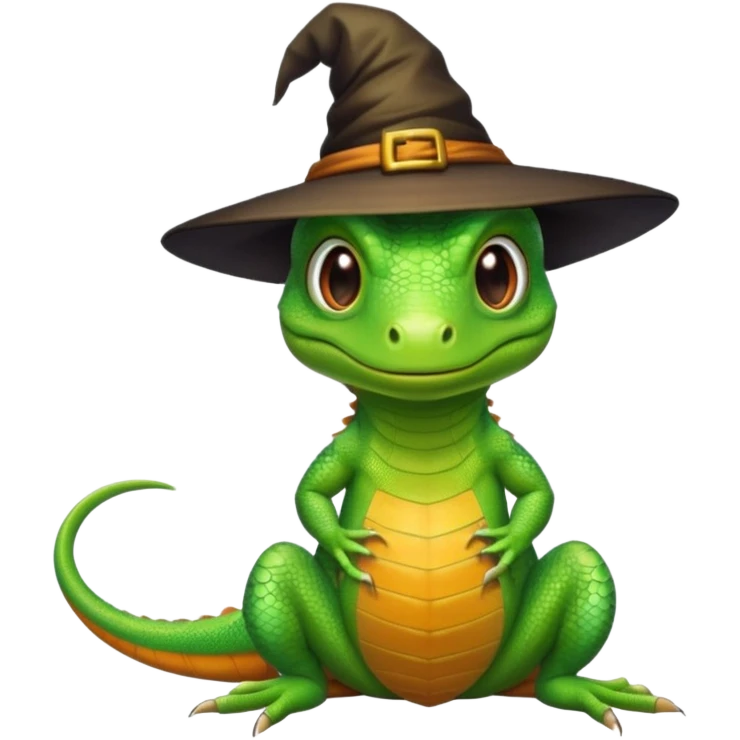 lizard in role witch emoji