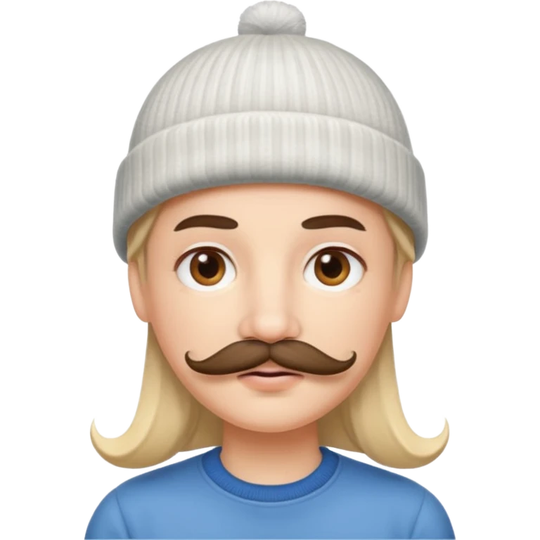 frances con un bigote y un gorrito  emoji