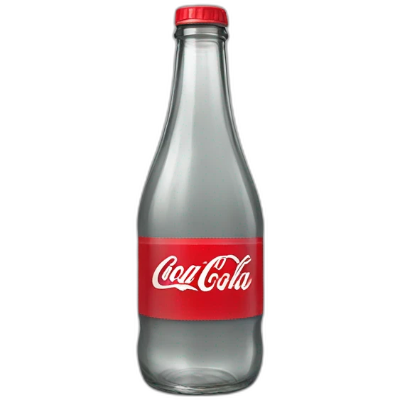 classic clear glass coke bottle on gray background  emoji