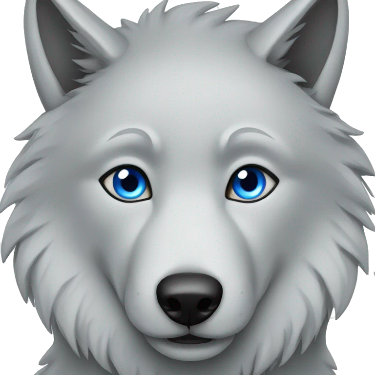 Wolf with blue eyes emoji