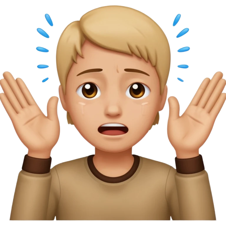 someone crying with their hands in the air emoji