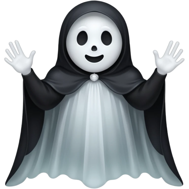 halloween ghost with black costumes  emoji