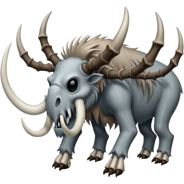 🥶+☠️+🐗+🦣+🕷 into a creepy living creature emoji