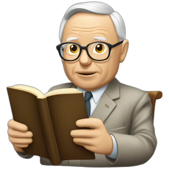 old charlie munger reading a book emoji