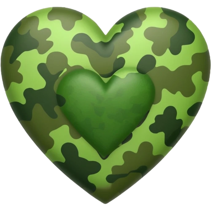 green heart with a camouflage pattern emoji