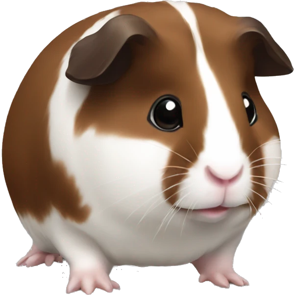 Guineapig dark brown white and red emoji