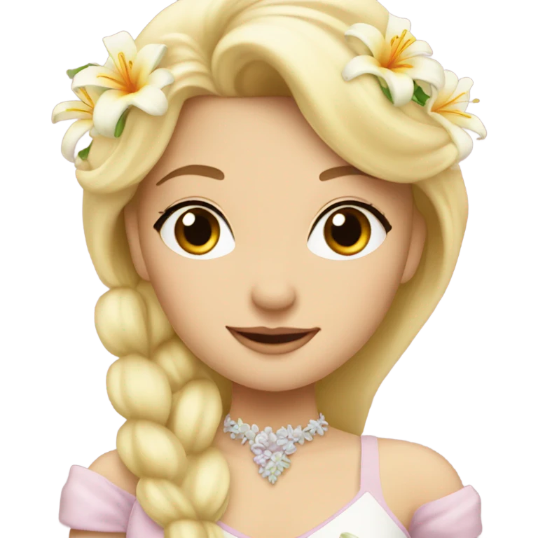 Blonde princess with lily flowers  emoji