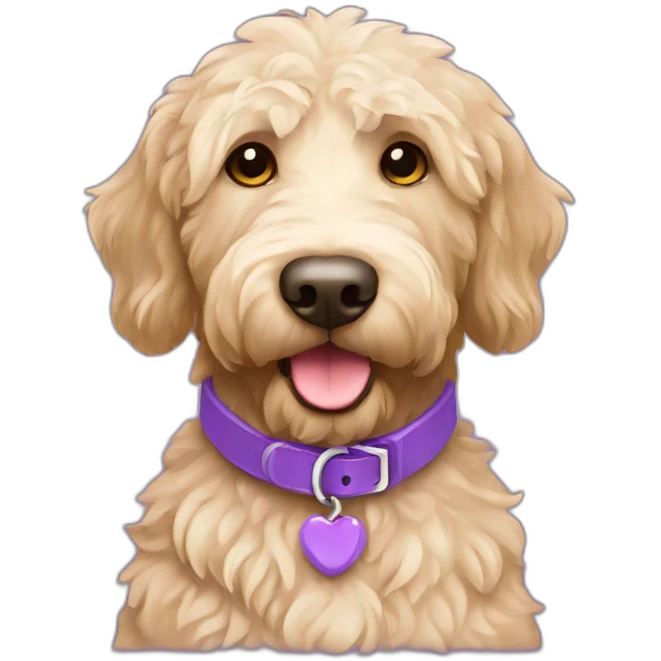 labradoodle with violet collar full size emoji