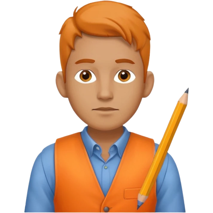 Draftsman in orange waistcoat  emoji
