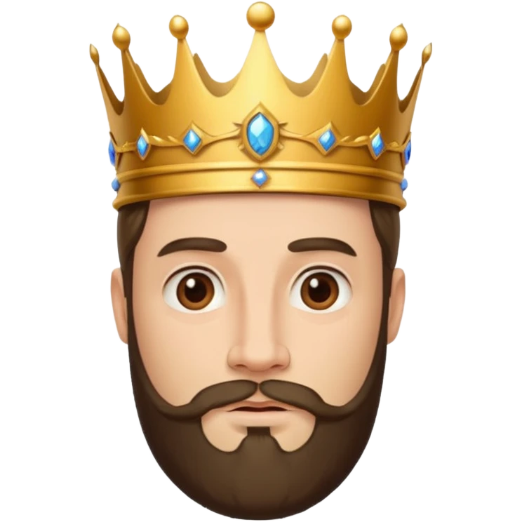 King with crown and beared emoji