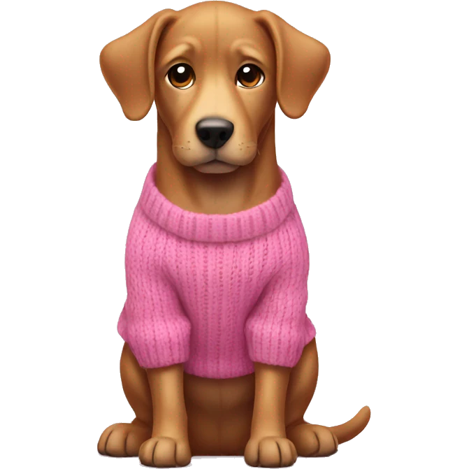 A dog with a pink sweater  emoji