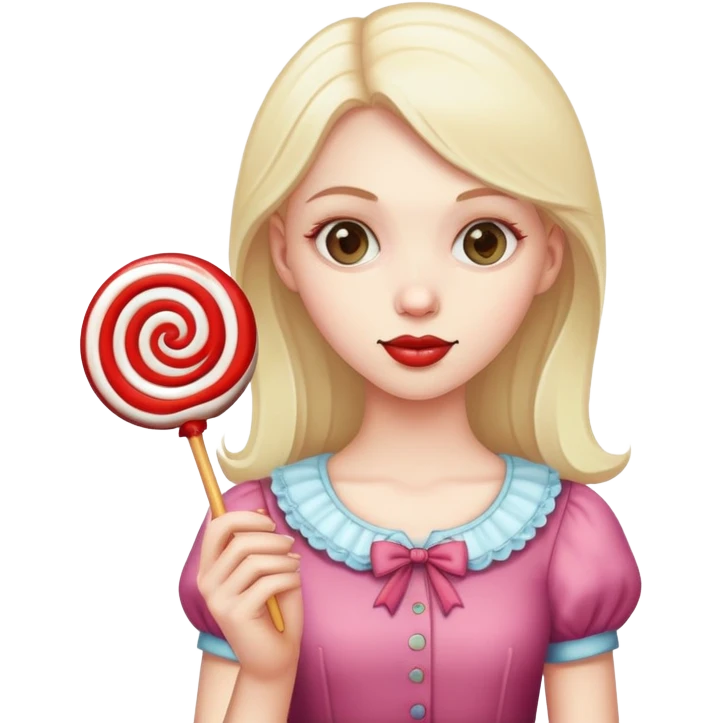 Niña con una paleta  emoji