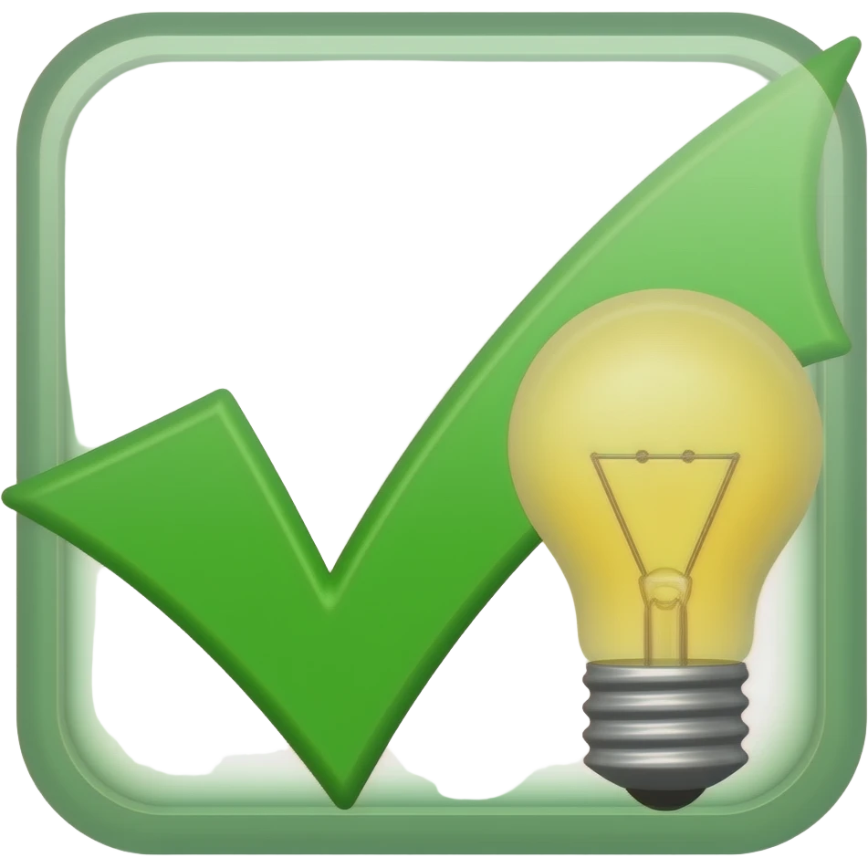 chek verde con bombillo emoji