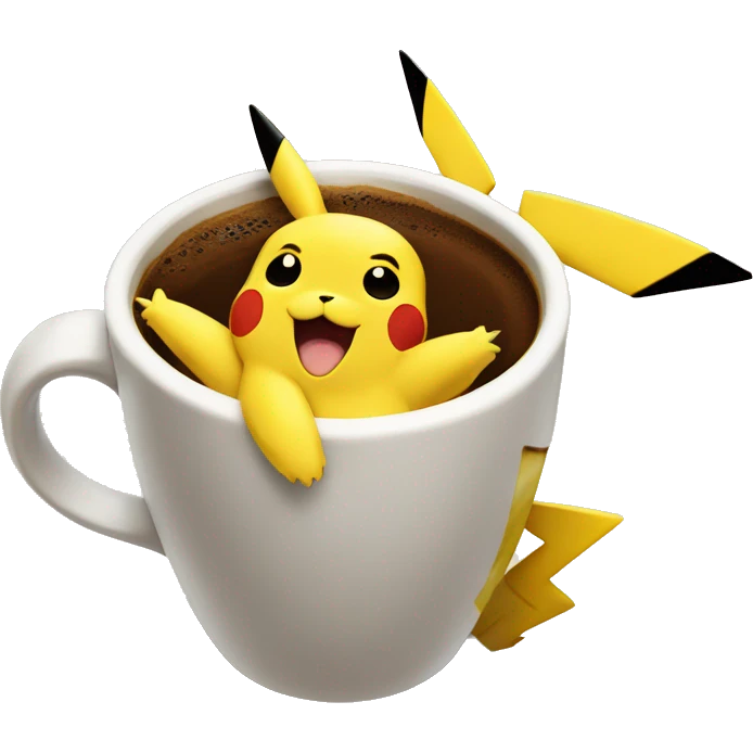 Pikachu coffee emoji