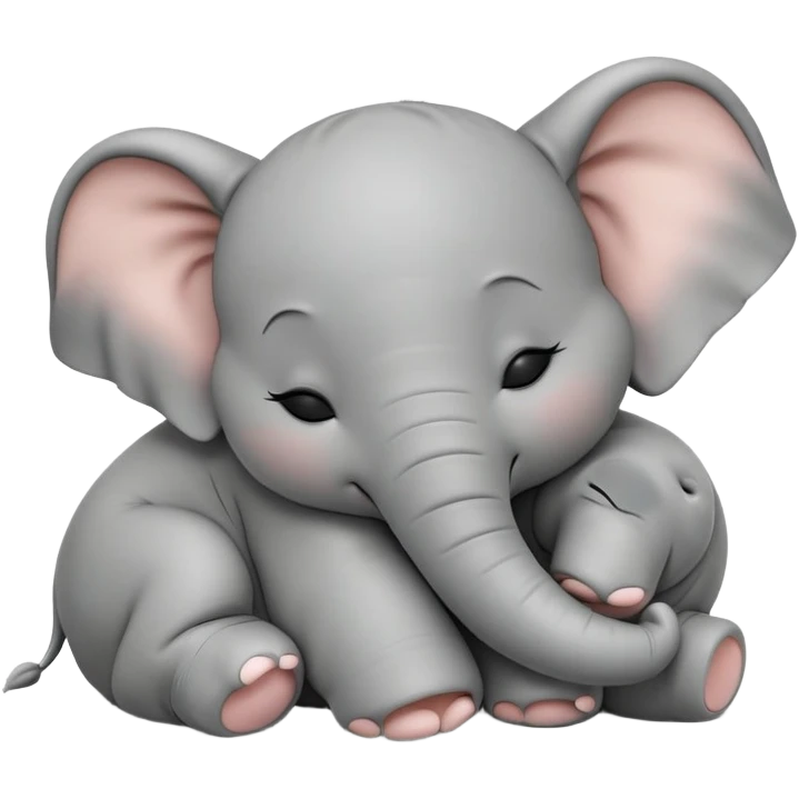 meme-worthy-cute-sleeping-baby-elephant-portrait-emoji,-head-resting-peacefully-with-a-contented-smile,-showcasing-a-delightfully-tiny-build-and-a-luxuriously-soft-gray-hide,-eyes-shut-in-a-serene,-restful-nap,-simplified emoji