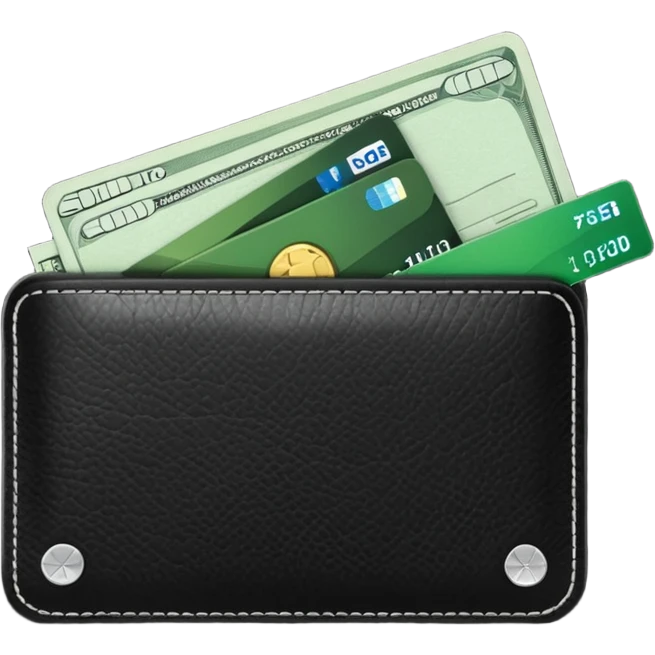 portefeuille avec billet et carte bancaire emoji