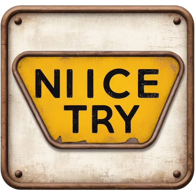sign saying nice try emoji