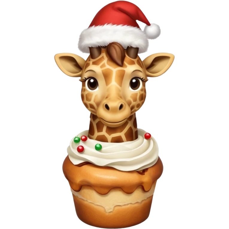 Christmas Cinnamon roll giraffe emoji