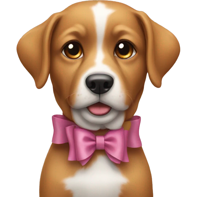 Dog wear bow emoji