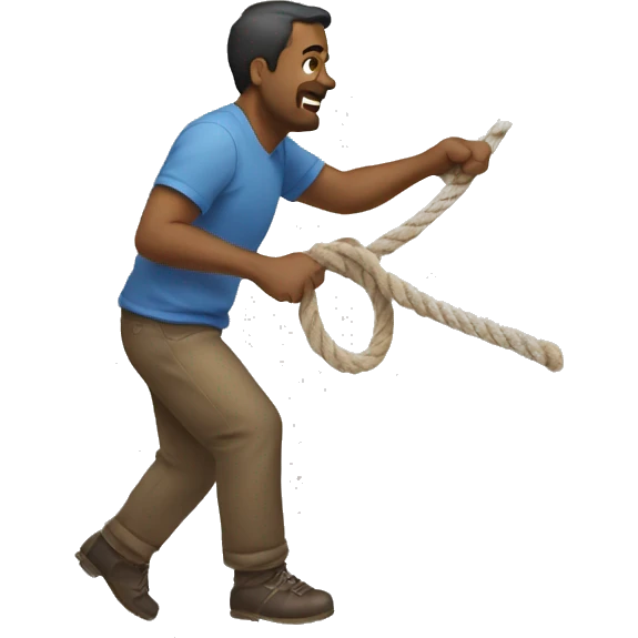 a man pulling a rope emoji