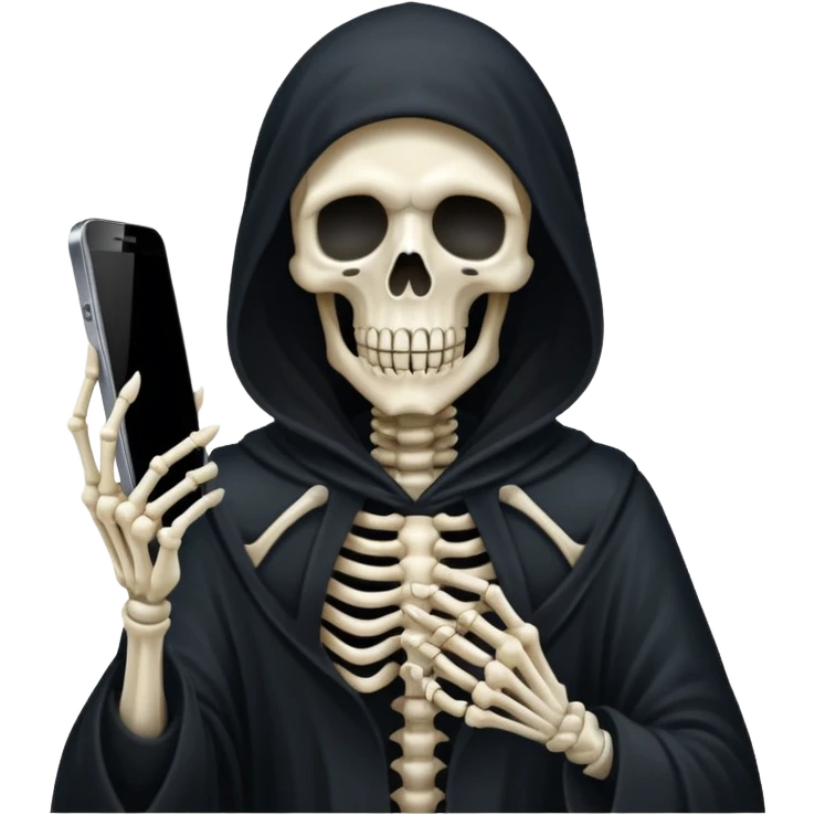 grim reaper looking at phone emoji