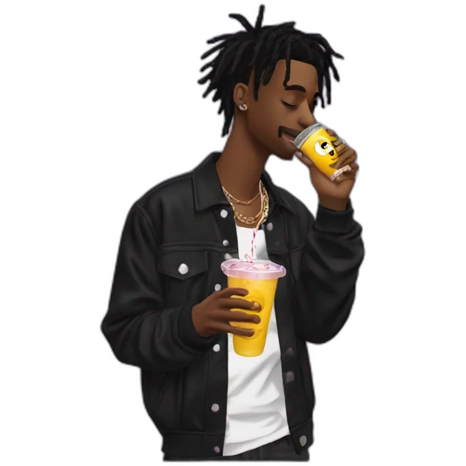 playboi carti sipping lean at a concert emoji
